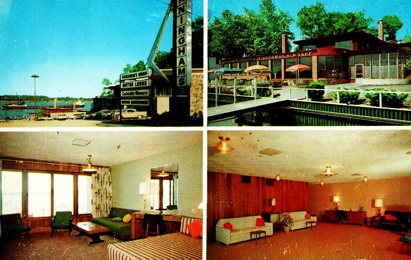 River Crab Blue Water Inn (Stew Cunninghams Fishermans Wharf) - Vintage Postcard (newer photo)